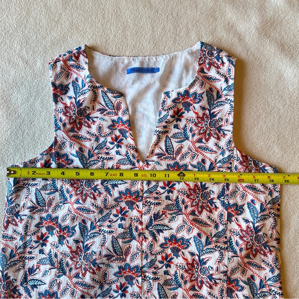 J.Mclaughlin Rue Patch Front Pockets Linen Dress Floral Multicolor Size S V-neck - Picture 12 of 14